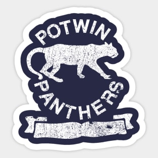 Potwin Panthers White Logo Sticker